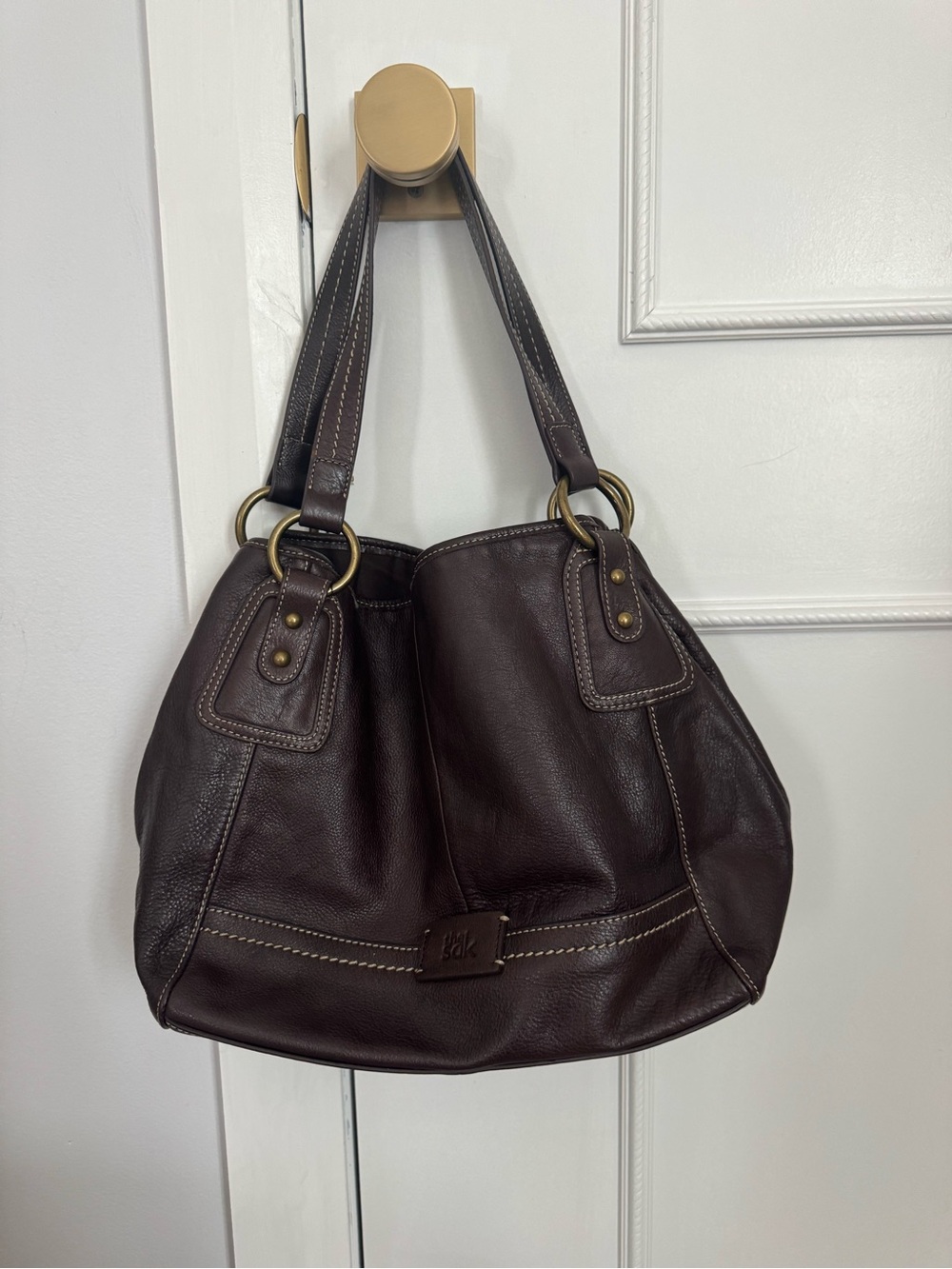 The Sak Dark Brown Leather Shoulder Bag